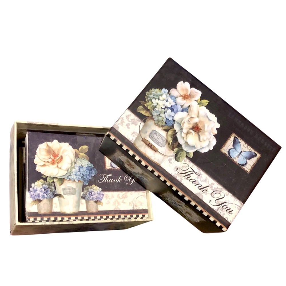 Fleurs Du Jardin 'Thank You' Cards in Decorative Keepsake Box, Set of 50/2dsgns